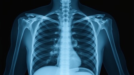 A detailed X-ray image of human lungs, showcasing clear visibility of the bronchial structure and surrounding tissues, emphasizing the importance of respiratory health.