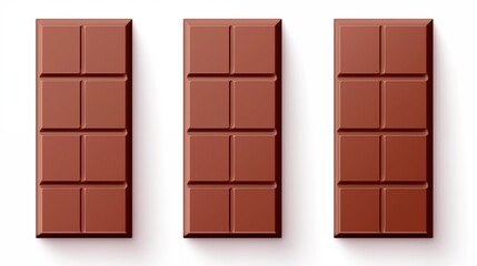 Classic milk chocolate bar with square pattern on a white background, perfect for packaging, branding, and promotional food advertisements.
