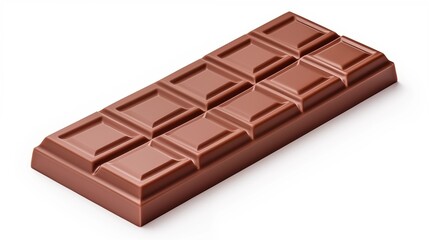 Fototapeta premium Thick milk chocolate bar with a rich texture placed at an angle, ideal for dessert branding, gourmet food marketing, and luxury packaging.