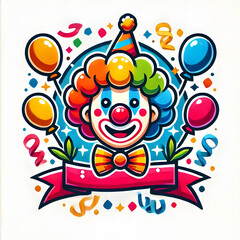 Fototapeta premium happy birthday clown