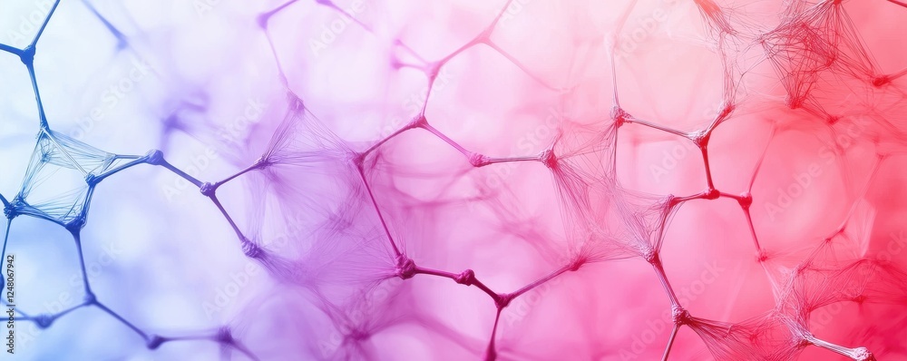 Poster abstract bubbles in gradient colors of blue and pink, creating a soft, dreamy effect.