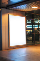 Blank billboard at the entrance of the convention center