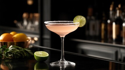 Elegant Pink Cocktail Glass Filled with Delicious Drink Perfect for Special Occasions and Celebrations