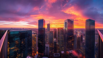 Obraz premium City Skyline at Sunset