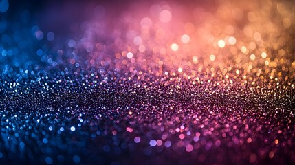 Colorful Glitter Background With Bokeh Effect in Orange and Blue Tones