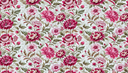 hand drawn classic floral seamless pattern wallpaper