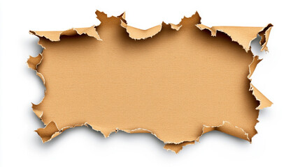 Fototapeta premium Ragged Tan Paper Texture Isolated on White Background