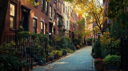 Fototapeta premium Cobblestone Street in the City