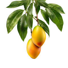 yellow mango on branch