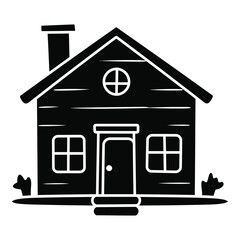 house icon silhouette vector illustration