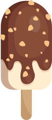 Chocolate Nut-Coated Ice Cream Bar on Stick