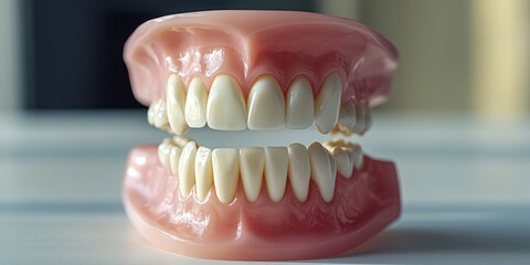 Obraz premium A detailed view of a dental model's teeth structure
