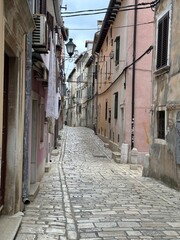 Fototapeta premium narrow street in the old town of Rovinj Croatia