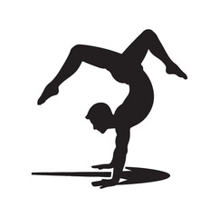 male doing a somersault  silhouette vector illustration