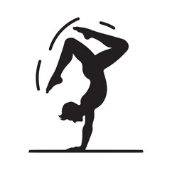 male doing a somersault  silhouette vector illustration