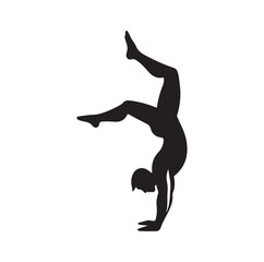 male doing a somersault  silhouette vector illustration