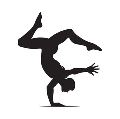 male doing a somersault  silhouette vector illustration