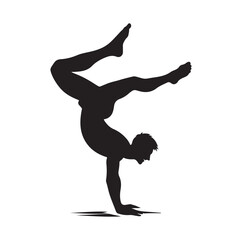 male doing a somersault  silhouette vector illustration