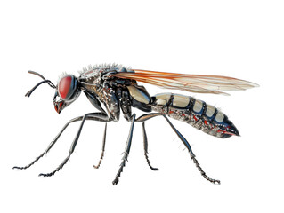 Hyper-Realistic Side View of a Fly: Detailed Hypnotherapy Insect Full Body