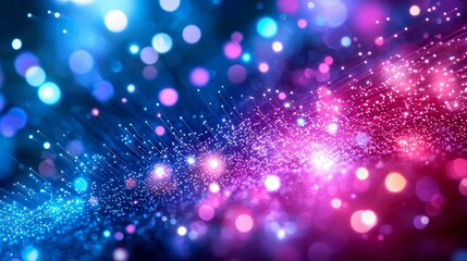 Abstract Colorful Bokeh Background: Vibrant Pink, Purple, and Blue Lights Sparkle and Shine