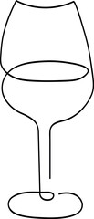 Elegant Wine Glass Continuous Line Drawing