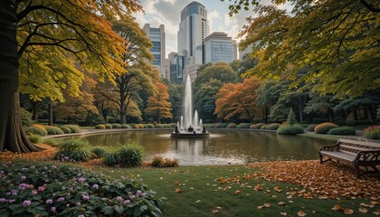 Boston Public Garden in the fall