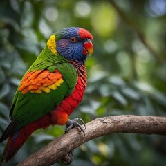 Fototapeta premium A radiant lorikeet with a vibrant color palette.