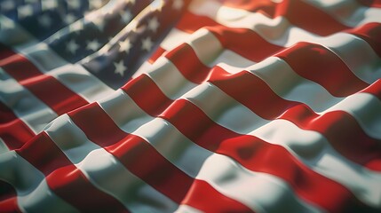 Hyper-Detailed American Flag Symbolizing National Identity in