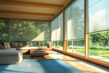 Modern Home Living Room with Stunning Garden View