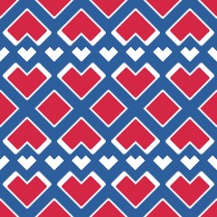 Abstract ethnic art, Ikat, Woven fabric pattern in the shape of a red heart, Fabric pattern, Love festival, Cover, Folk embroidery, Wallpaper, Carpet design, Print, Wrap.