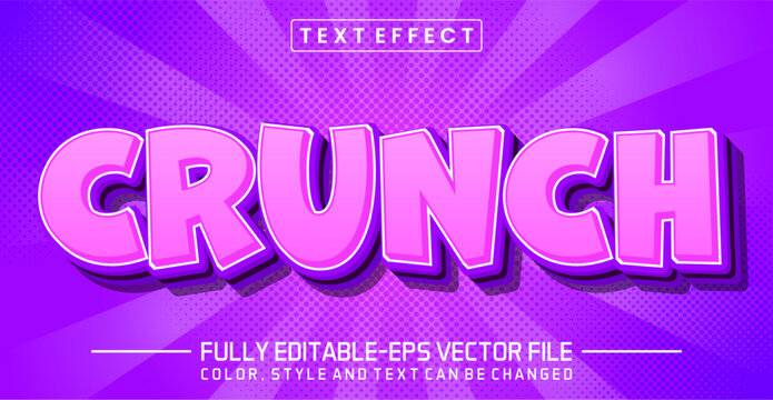 Crunch font Text effect editable