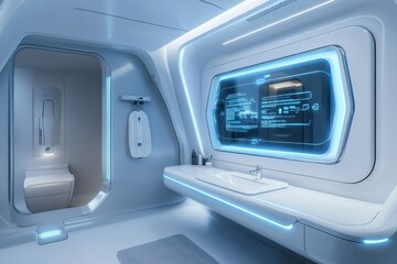 Futuristic Bathroom Design with Interactive Technology