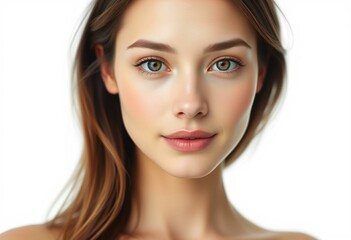 Fototapeta premium Female portrait on white background