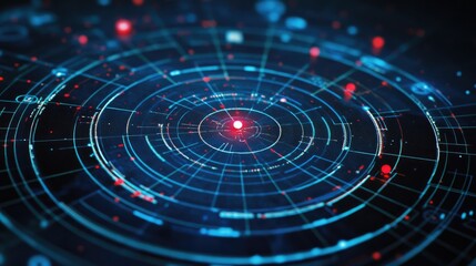 A close-up of a radar chart on a digital screen, highlighting multiple variables and comparisons with grid lines that enhance data analysis and interpretability in business intelligence.