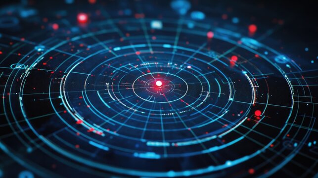 A close-up of a radar chart on a digital screen, highlighting multiple variables and comparisons with grid lines that enhance data analysis and interpretability in business intelligence.