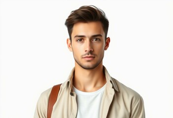 Obraz premium Male portrait on white background