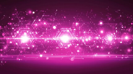 Obraz premium Abstract Pink Energy Burst Glowing Particles Background Digital Art