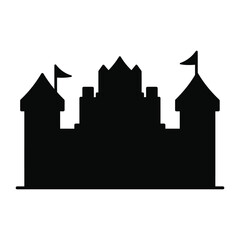 Obraz premium Enchanting castle silhouette vector illustration