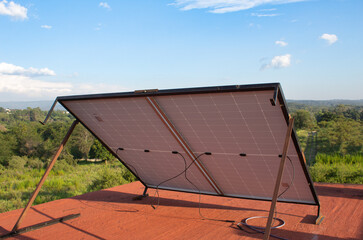 solar panels installed in the field