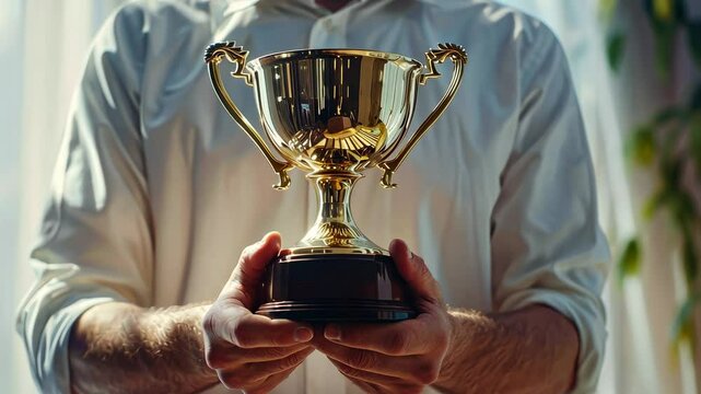 The Man Holding Trophy