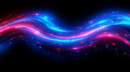 Obraz premium Abstract Cosmic Nebula Swirls Vibrant Pink Blue Energy Light Starry Galaxy Background