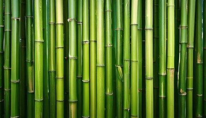 Fototapeta premium Exploring the Tranquil Beauty of Lush Bamboo Stalks: A Stunning Vertical Display of Nature's Grace and Vibrant Greenery That Inspires Calmness and Connection to the Earth’s Harmony.