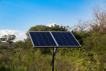 solar panels installed in the field