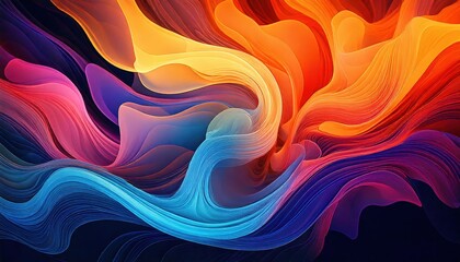 Fototapeta premium Mesmerizing Swirls: An Abstract Dance of Energy and Color with Fluid Shapes and Luminous Hues That Ignite the Imagination, Inviting You to Explore the Depths of Creative Expression.