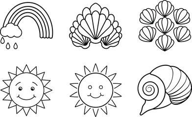 Rainbow, Sun, Shells, Cloud, Rain, Ocean, Beach, Summer, Nature, Cute