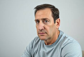 Obraz premium Semi-profile portrait of a male with a massive nose