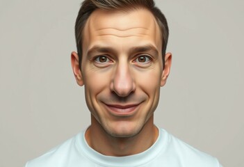 Obraz premium Male portrait with big nose and neutral expression