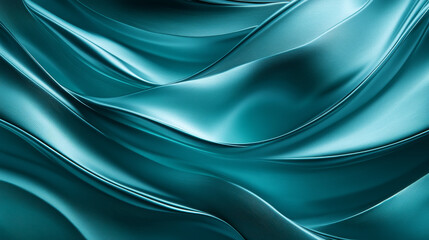 Fototapeta premium Abstract vector background with smooth shiny turquoise waves. May be used as packing