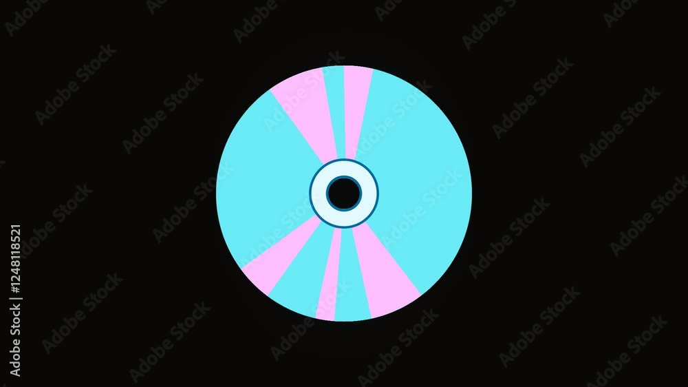 Poster animated disk icon in y2k style with digital pixel scan effect. alpha channel