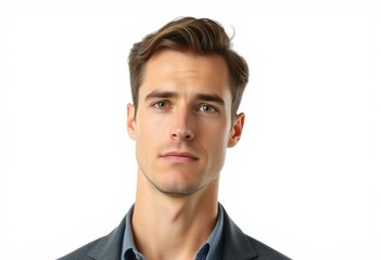 Half-length male portrait on white background